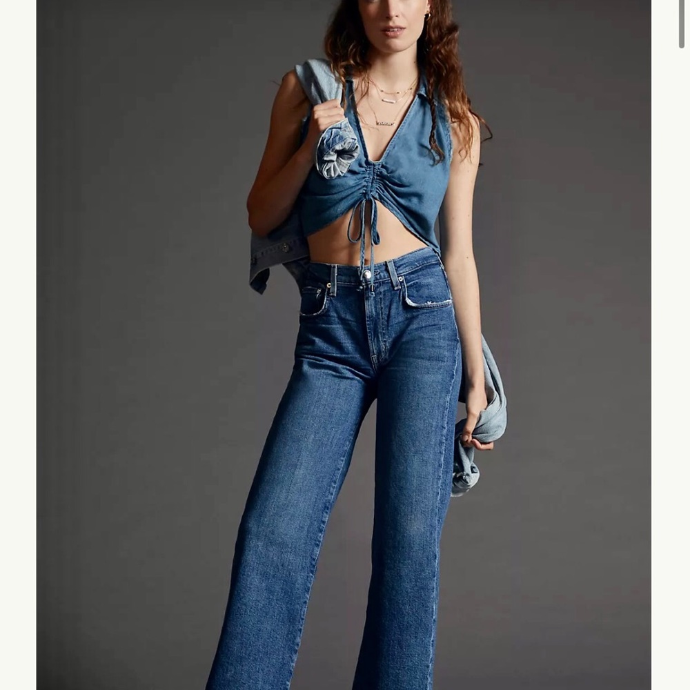 EDWIN Marli High-Rise Wide-Leg Ankle Jeans